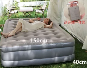 41⁄2x6 Double Heightened Air Mattress With Built-in Rechargeable Pump.