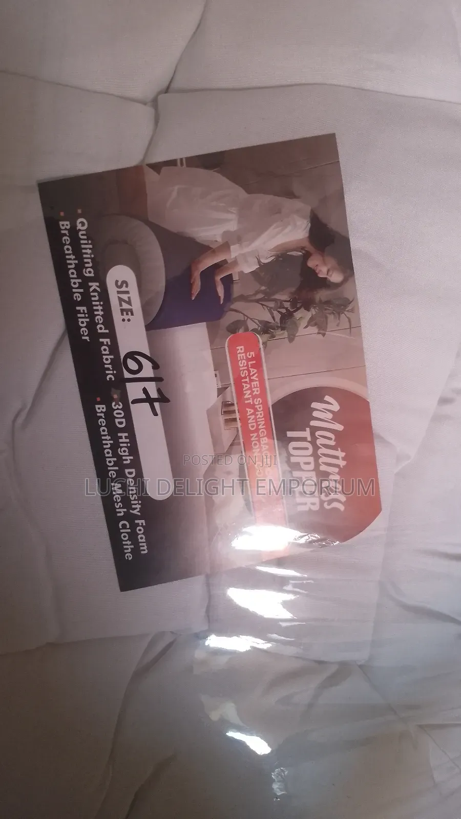 Fluffbeddings 7cm Extra Thick Mattress Topper 6x7- White