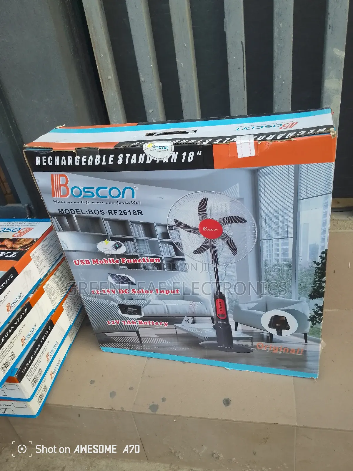 Boscon 18inches Rechargeable Fan