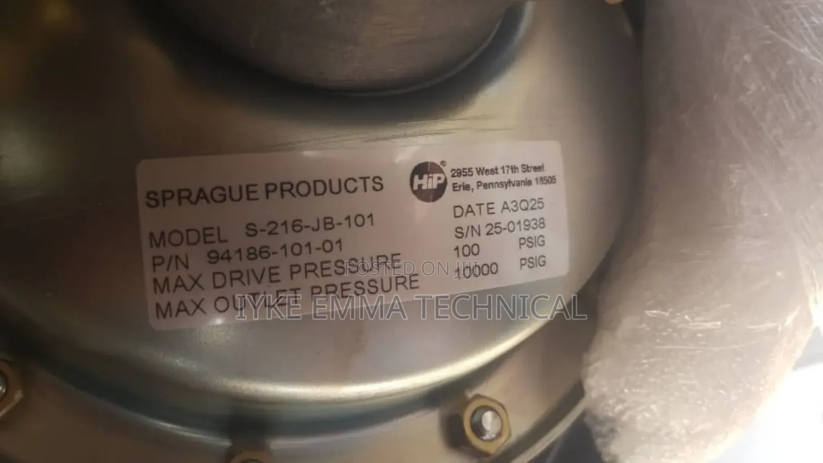 Air Powered / Pneumatic Hydrostatic Test Pump Unit