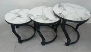 Quality Set of Side Tables With Marble Top