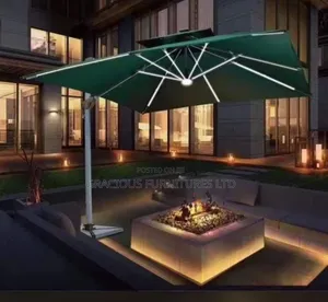 Outdoor Solar Umbrella With Marble Base