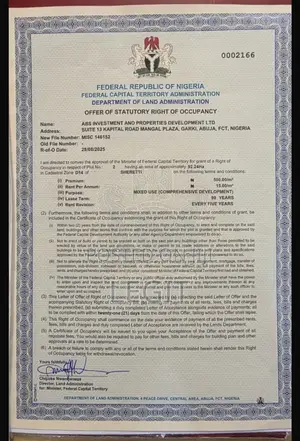 5 Hectares With C of O
