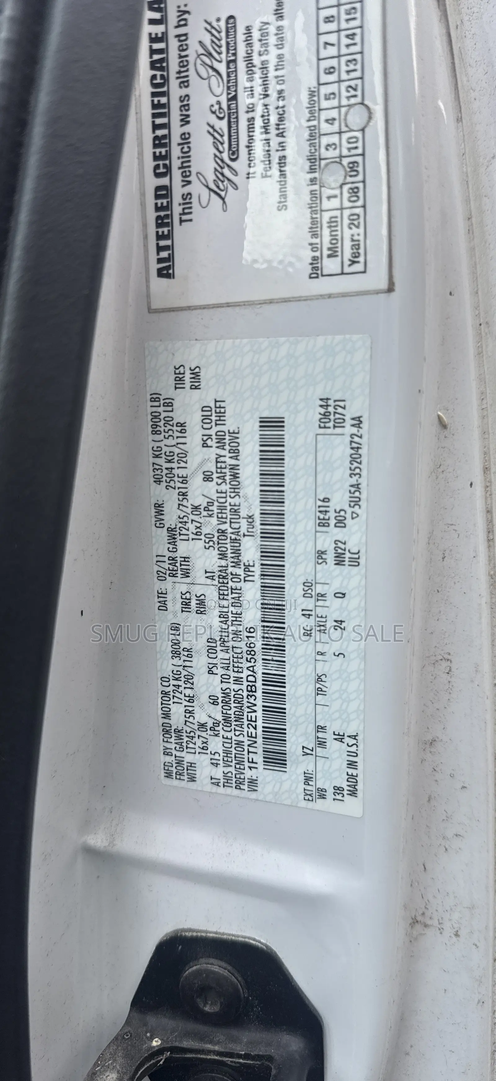 Ford E250 2011 White