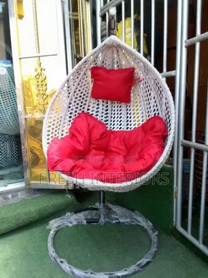 White Rattan Swing Chair