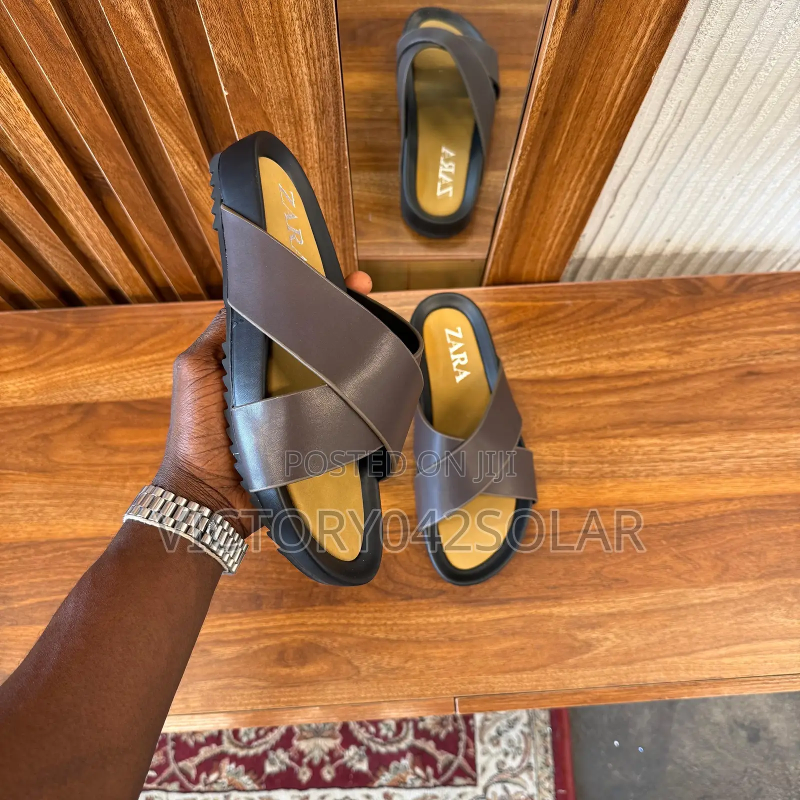 *Zara Leather Slippers*