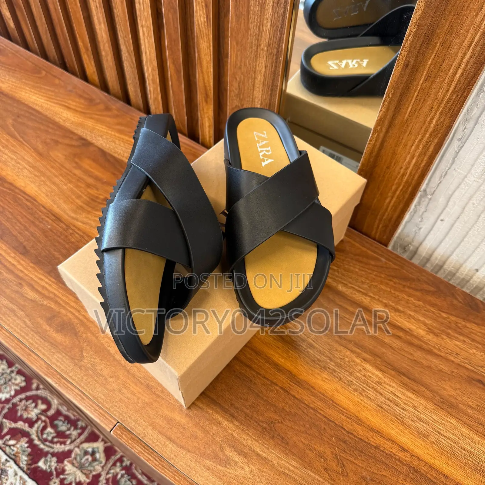 *Zara Leather Slippers*