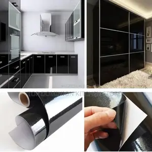 Plain Black Marble Wallpaper Sticker