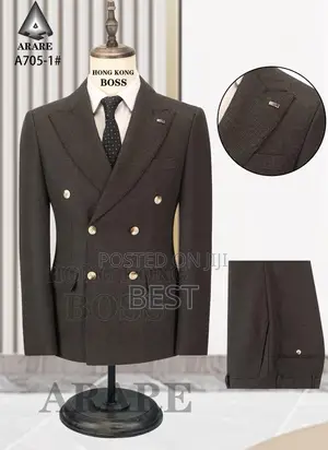 High Quality Luxury Check Degsin Double Breasted Suit