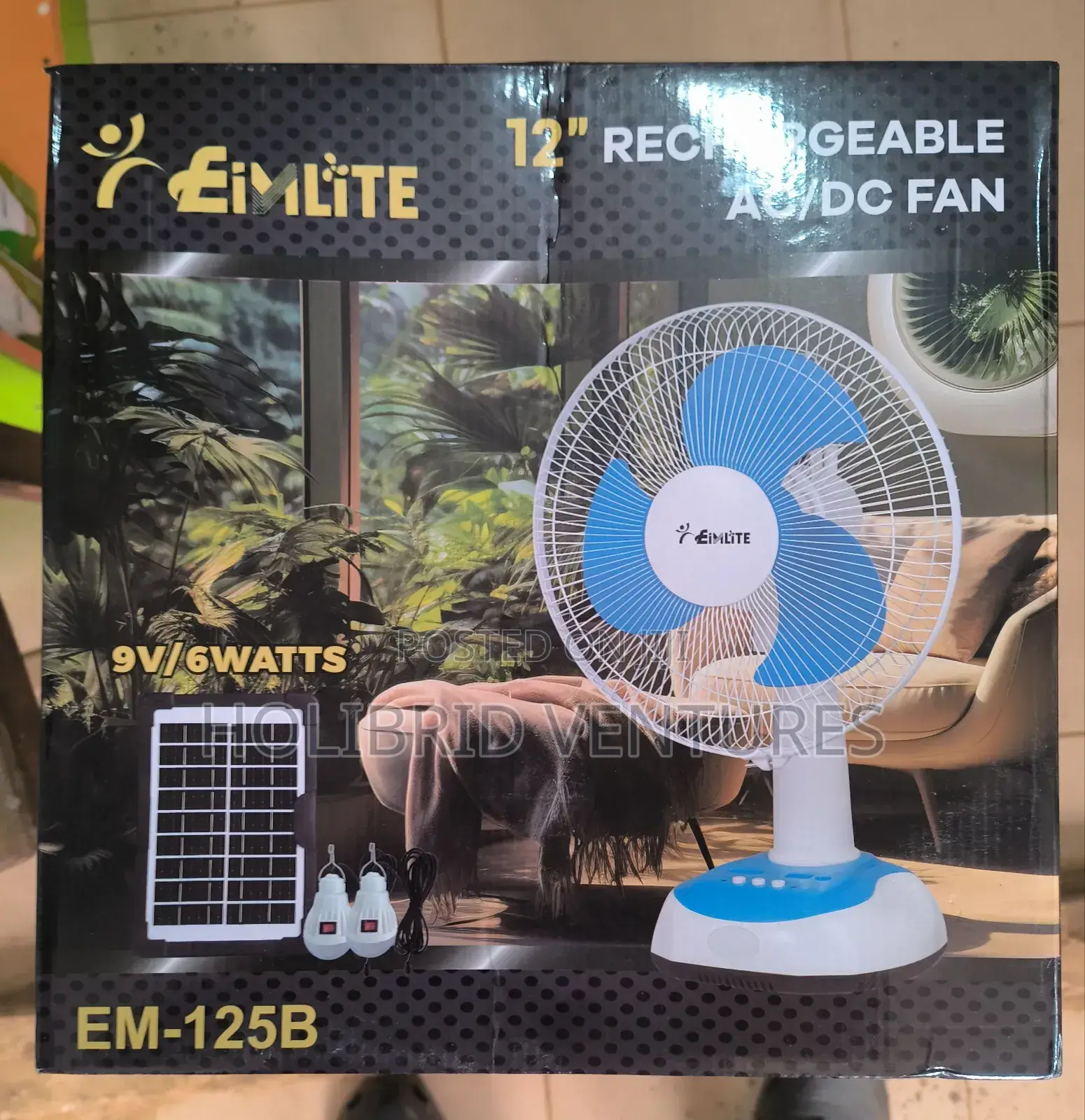 Rechargeable Solar Table Fan