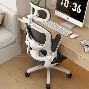 White Ergonomic Office Chair With Lumber Support