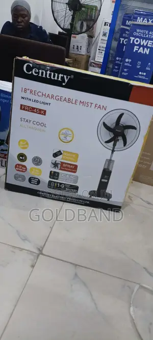 Century 18" Rechargeable Fan With Water Mist