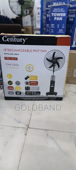 Century 18" Mist Fan With Long-Lasting Battery