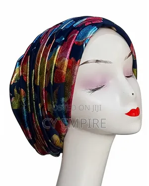 Multicolored Pleated Turban Cap