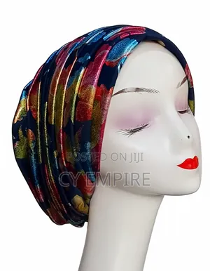 Multicolored Pleated Turban Cap