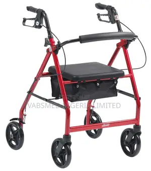 Red Aluminum Rollator Walker