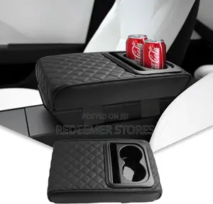 Leather Car Armrest With Cup Holder