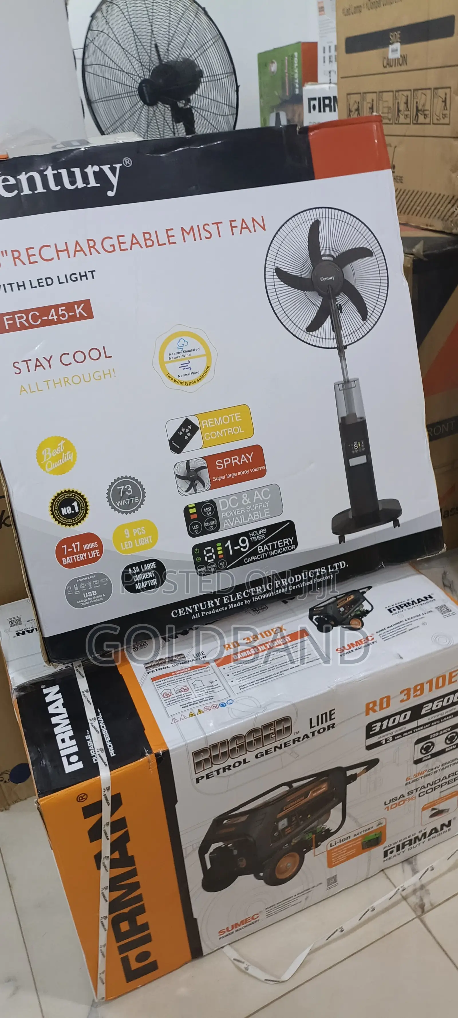 Century 18" Rechargeable Advanced Mist Fan