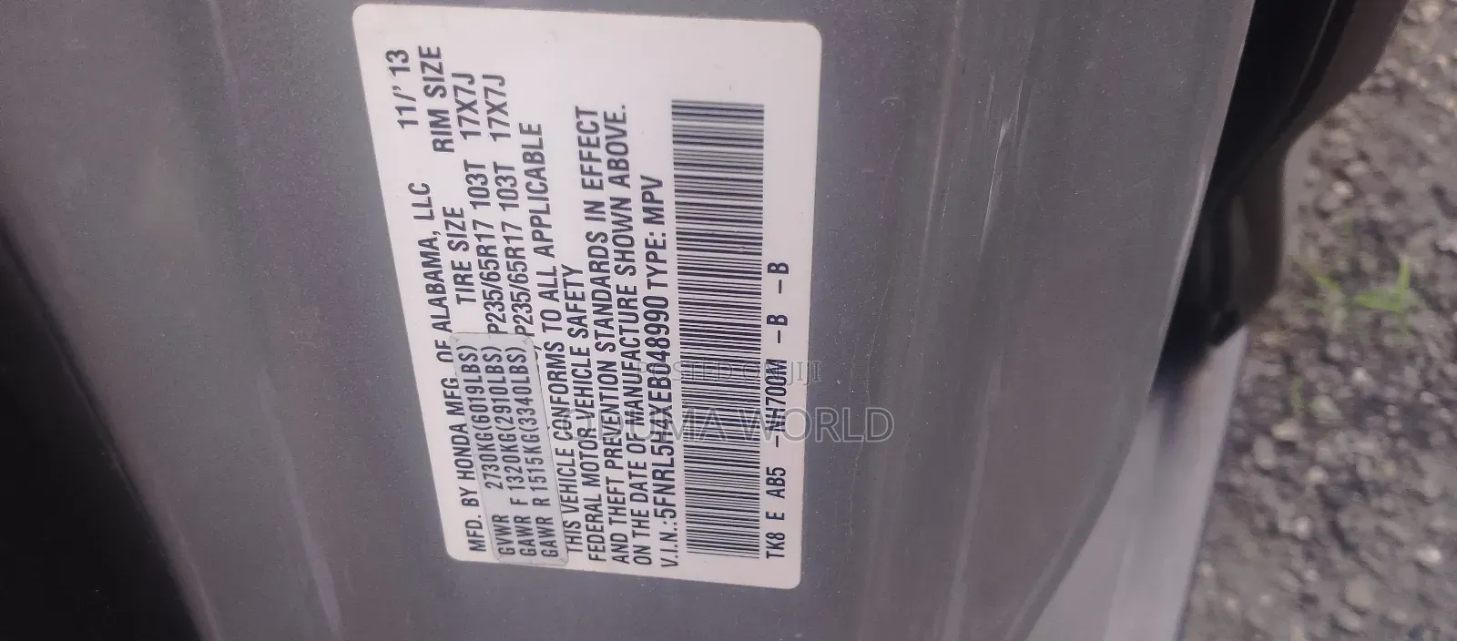 Honda Odyssey 2014 Silver