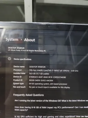 Laptop HP ZBook Firefly G8 16GB Intel Core I7 SSD 256GB