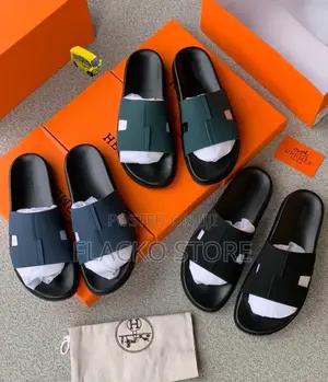 Original Hermes Leather Slippers.
