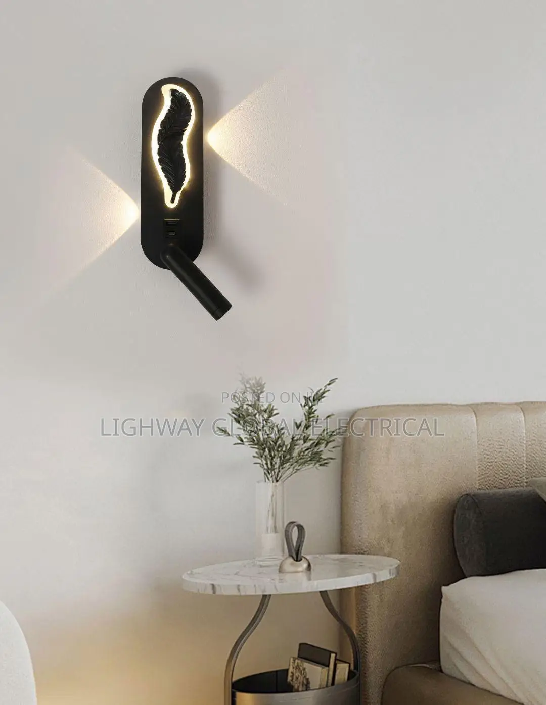 Bed Side Wall Light With Usb Port