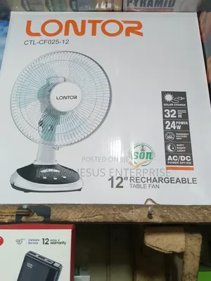 Lontor 12 Inch Rechargeable Table Fan Cf025-12