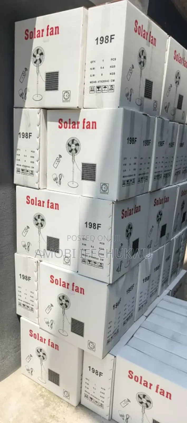 16"Inches Solar Rechargeable Fan