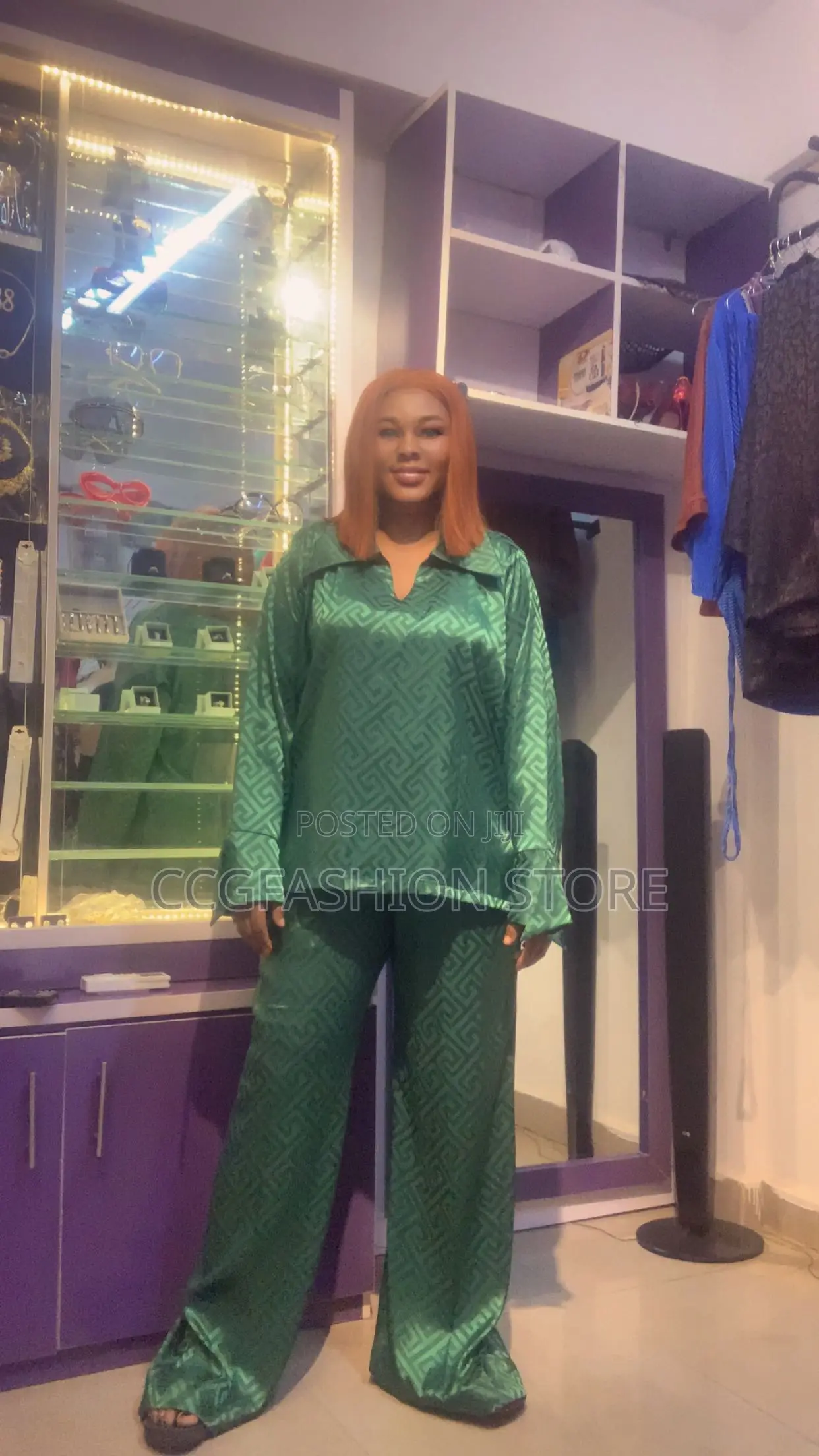 Green Color Trouser and Top Set