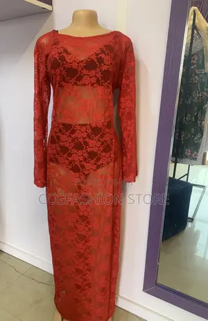 Red Lace Gown Dress