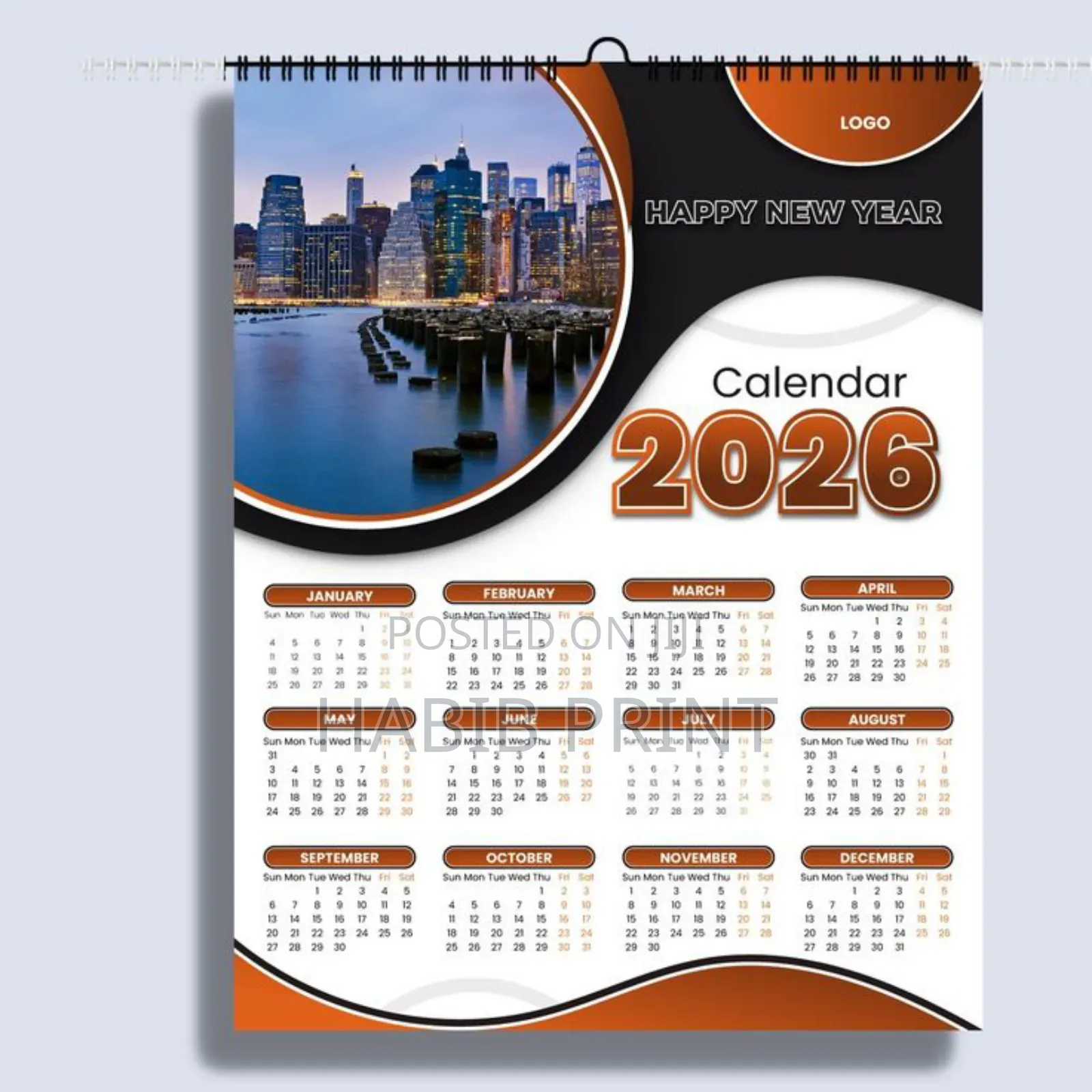 New Year Calendar Print