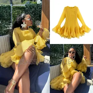 Luxury Layered Ruffled Flared Dress