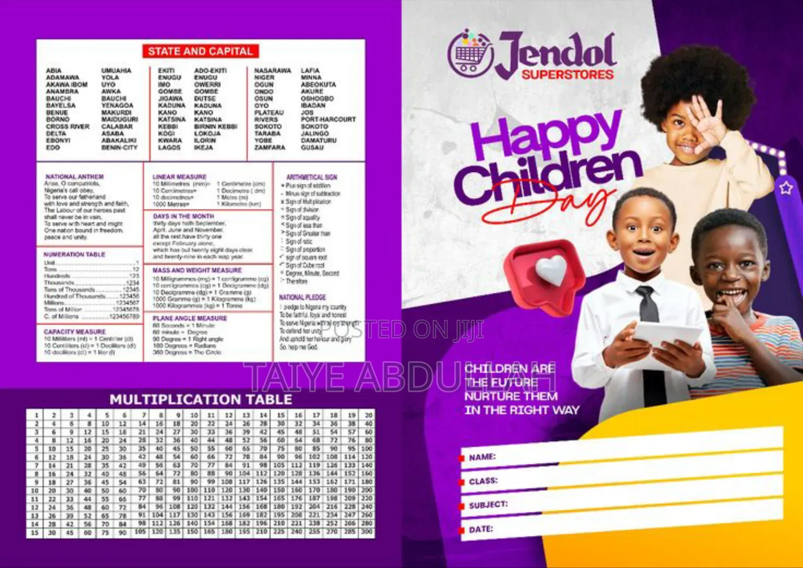 Customized Exercise Book