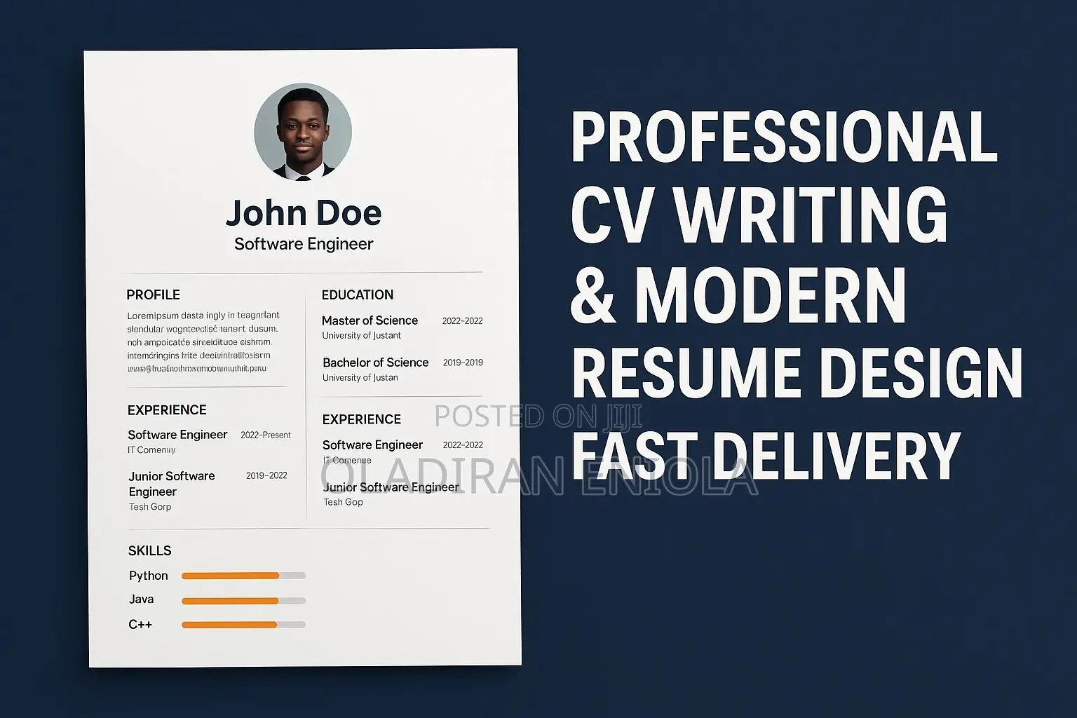 Professional Cv Writing Modern Resume Design (Fast Delivery)