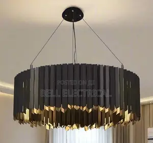 800mm Modern Luxury Black Stainless Steel Led Chandelier