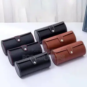 Pu Leather Water Resistant 3 Roll Wrist Watch Case