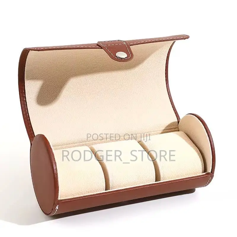 Pu Leather Water Resistant 3 Roll Wrist Watch Case
