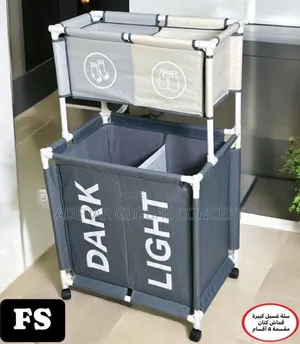 Double-Layer Laundry Basket With 2 Compartments