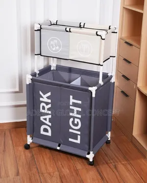 Double-Layer Laundry Basket With 2 Compartments