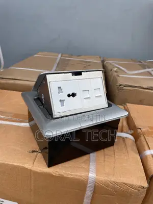 Pop Up Floor Socket Silver With Universal Power Plus Data Modules
