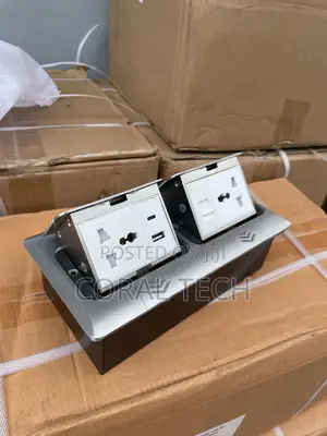 Double Pop Up Floor Socket Silver Universal Power Usb Data Type C