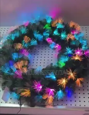 60cm Snow Edged Christmas Wreath With Light