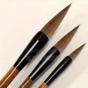 3pcs Advanced Calligraphy Brush Set With Elliptical Wooden Handles