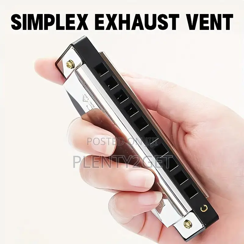 1pc Premium C-Tone 10-Hole Harmonica - Polished Finish Durable Hard