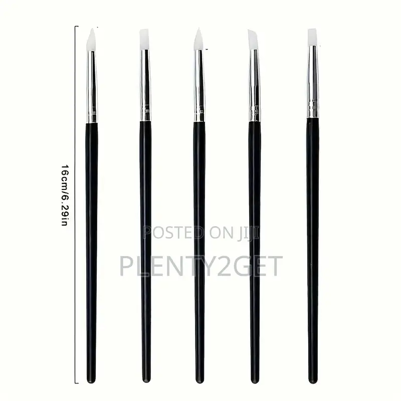 Manicure Silicone Pen Set With Cone Tip, Gradient Dye, Multi-Use 5pcs
