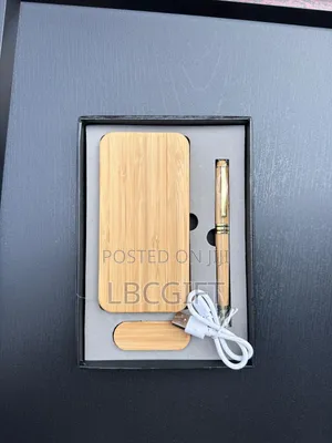 3 in 1 Wooden Set of Power Bank, Pen Flash Drive (Wholesales Only)