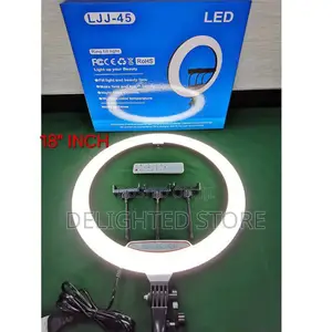 18 Iches Ringlights + 3 Phone Holder,Remote 210cm Strong Tripod Stand