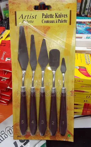 Set Of Five Stainless Steel Artist's Palette Knives