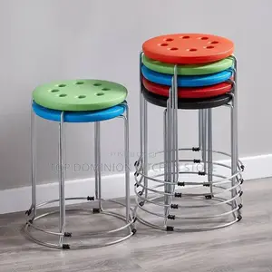 Quality Stackable Stainless Steel Stool With Plastic Top