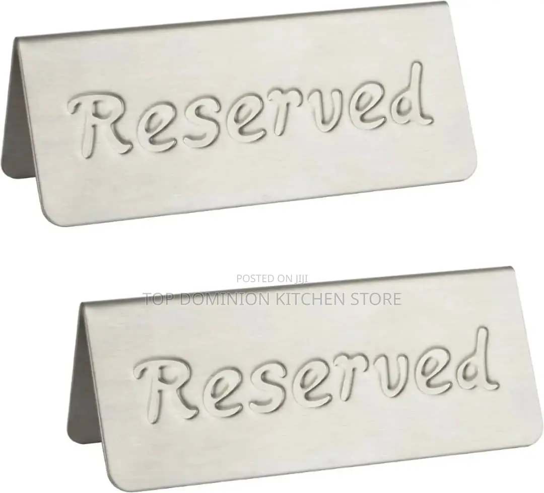 Stainless Steel Table Top Reserved Sign